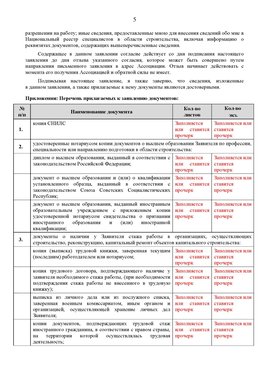 Образец заполнения заявления в НРС строителей. Страница 5 Киселевск Специалисты для СРО НРС - внесение и предоставление готовых